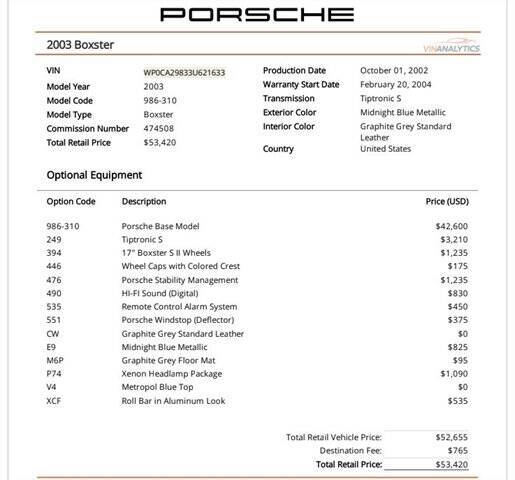 2003 Porsche Boxster