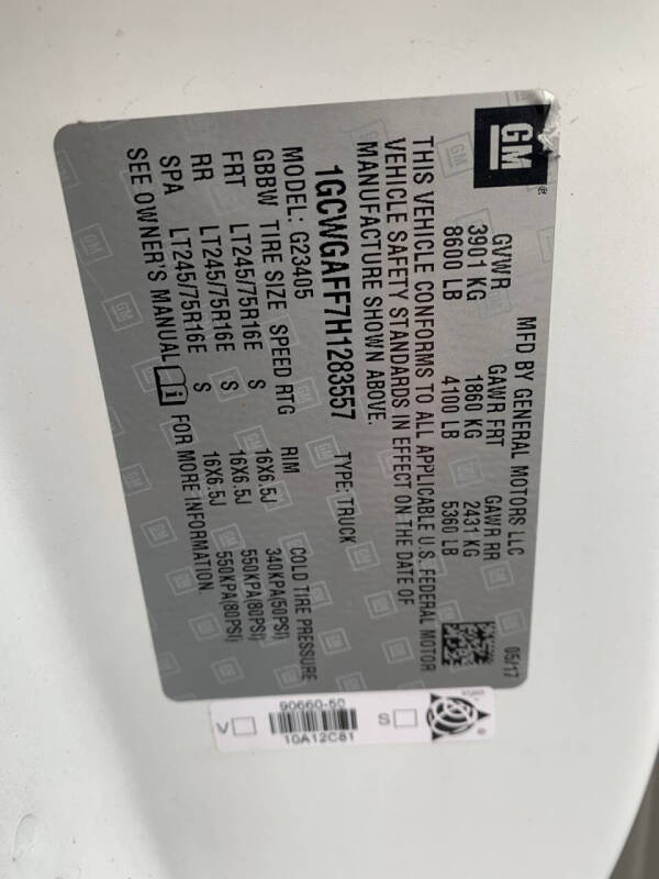 2017 Chevrolet Express 2500