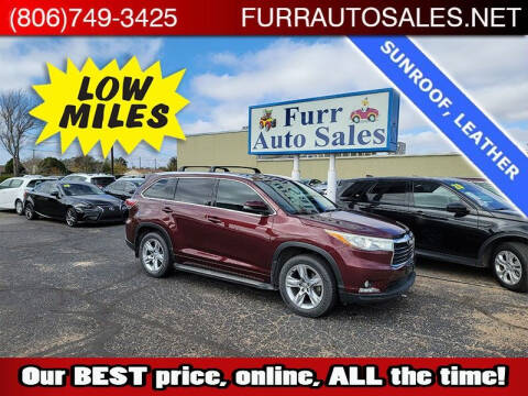 2015 Toyota Highlander for sale at FURR AUTO SALES in Lubbock TX