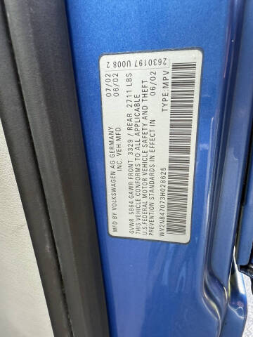 2003 Volkswagen EuroVan MV