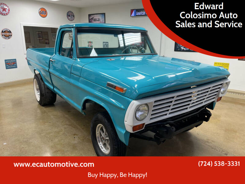 1967 Ford F-100 for sale at Edward Colosimo Auto Sales and Service in Evans City PA