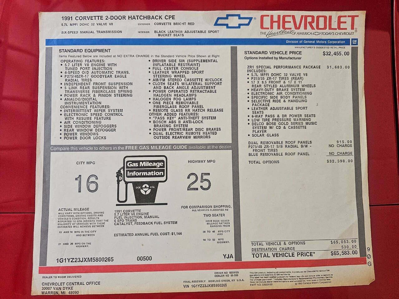 1991 Chevrolet Corvette 222