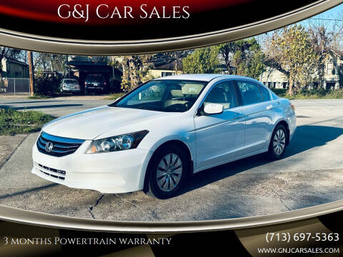 2012 Honda Accord for sale at G&J Car Sales in Houston TX