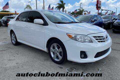 2013 Toyota Corolla for sale at AUTO CLUB OF MIAMI, INC in Miami FL