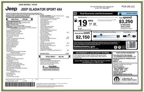 2020 Jeep Gladiator Sport