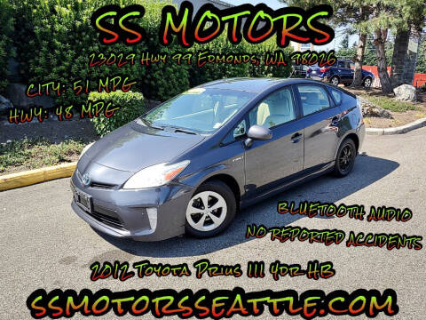 2012 Toyota Prius for sale at SS MOTORS LLC in Edmonds WA