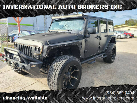 2014 Jeep Wrangler Unlimited for sale at INTERNATIONAL AUTO BROKERS INC in Hollywood FL