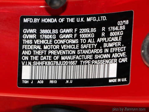 2018 Honda Civic Type R Touring