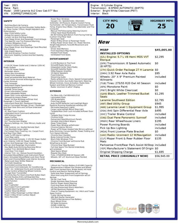 2021 RAM 1500 Laramie