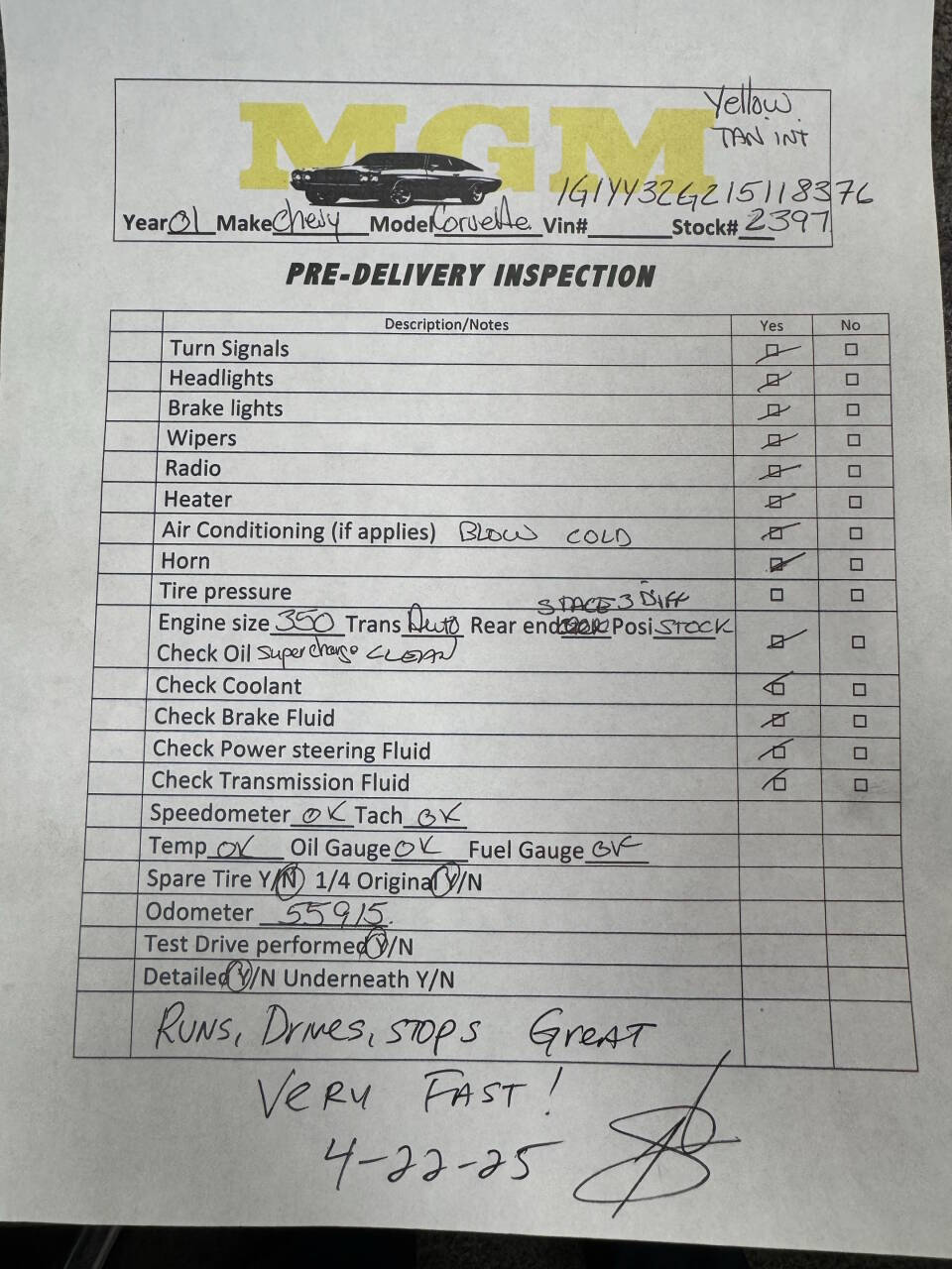 2001 Chevrolet Corvette 108