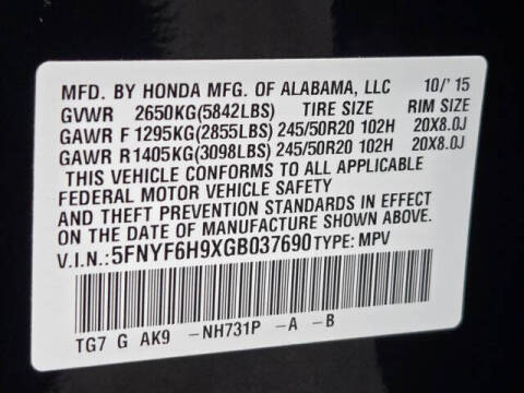 2016 Honda Pilot Touring