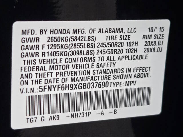 2016 Honda Pilot Touring