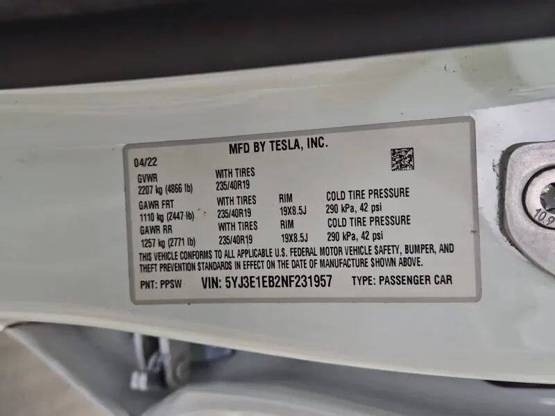 2022 Tesla Model 3 Long Range