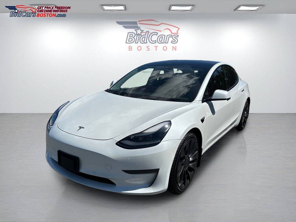 White 2022 Tesla Model 3 Performance AWD Performance 4dr Sedan 1