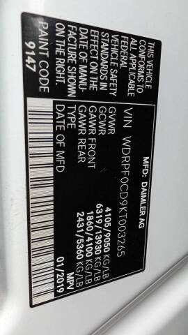 2019 Freightliner Sprinter