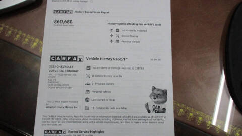 2023 Chevrolet Corvette Stingray