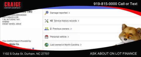 2011 Toyota Prius for sale at CRAIGE MOTOR CO in Durham NC