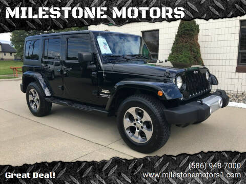 2015 Jeep Wrangler Unlimited for sale at MILESTONE MOTORS in Chesterfield MI