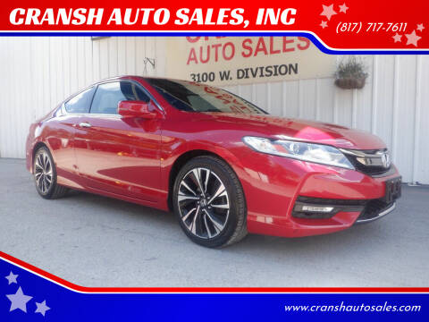 2017 Honda Accord for sale at CRANSH AUTO SALES, INC in Arlington TX