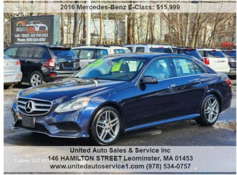 2016 Mercedes-Benz E-Class for sale at United Auto Sales & Service Inc in Leominster MA