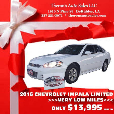 2016 Chevrolet Impala Limited for sale at Theron's Auto Sales, LLC in Deridder, LA