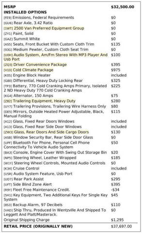 2020 Chevrolet Express 2500