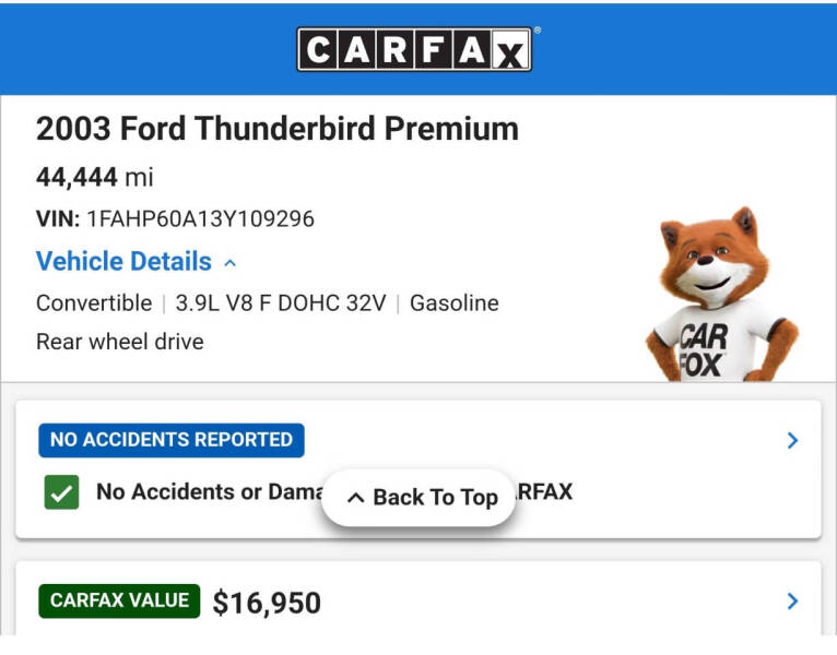 2003 Ford Thunderbird Premium