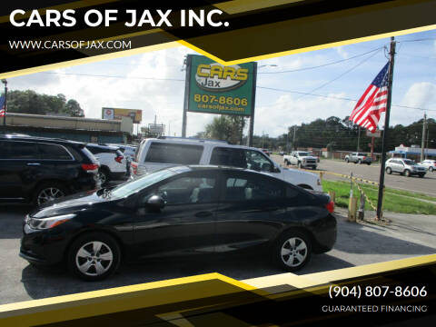 2017 Chevrolet Cruze for sale at CARS OF JAX INC. in Jacksonville FL