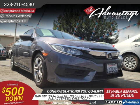 2018 Honda Civic for sale at ADVANTAGE AUTO SALES INC in Bell CA