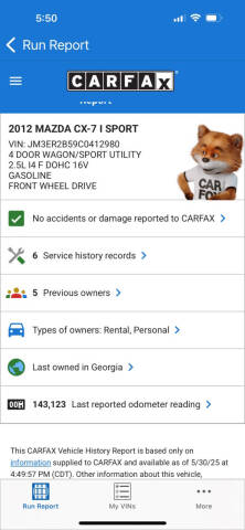 2012 Mazda CX-7 i Sport