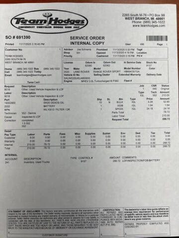 2020 Land Rover Range Rover Sport SE