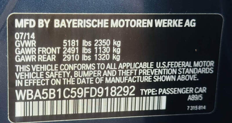 2015 BMW 5 Series 535i