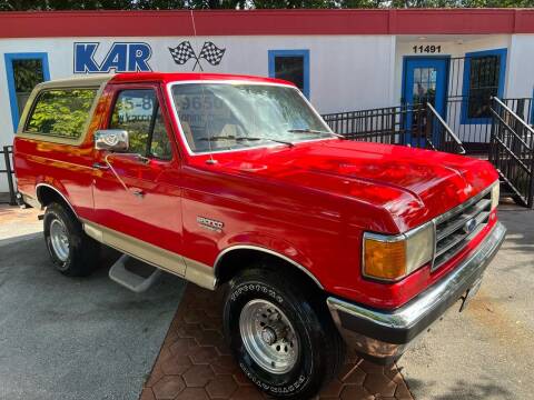 1990 Ford Bronco for sale at Kar Connection in Miami FL
