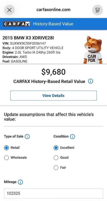 2015 BMW X3 xDrive28i