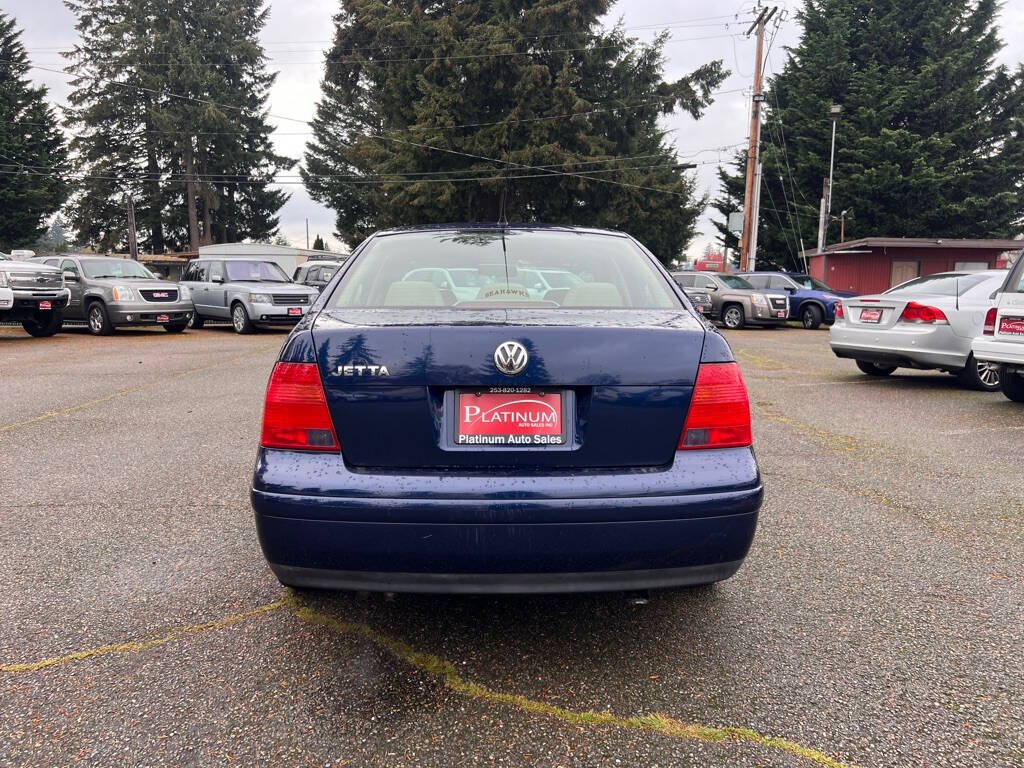 2001 Volkswagen Jetta for sale at PLATINUM AUTO SALES INC in Lacey, WA