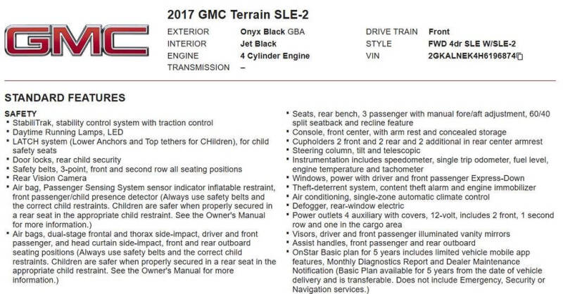 2017 GMC Terrain SLE-2