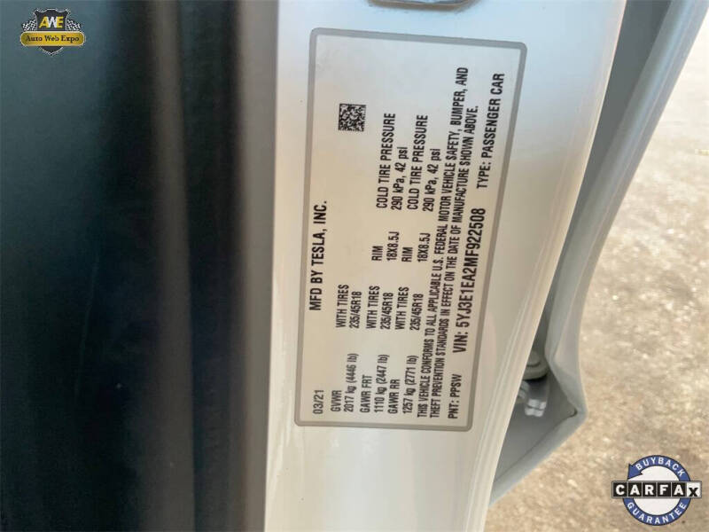 2021 Tesla Model 3 Standard Range Plus