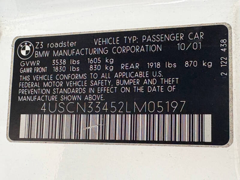 2002 BMW Z3 2.5i