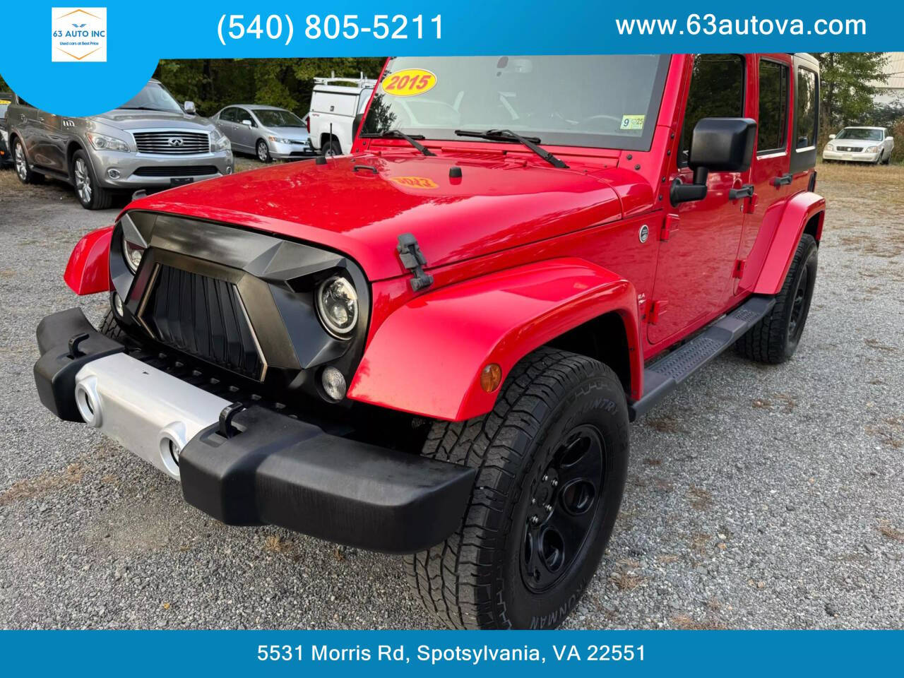 2015 Jeep Wrangler Unlimited for sale at 63 Auto Inc in Spotsylvania, VA