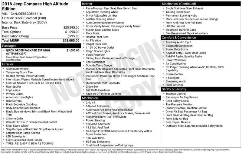 2016 Jeep Compass High Altitude