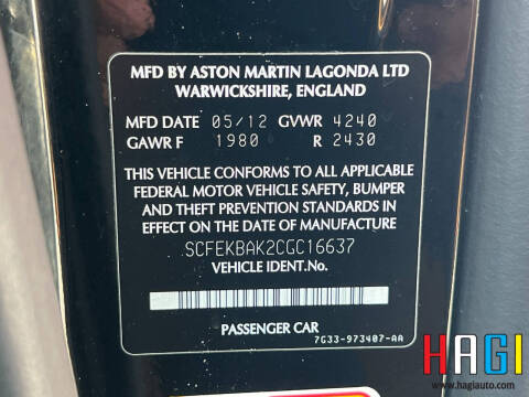 2012 Aston Martin V8 Vantage