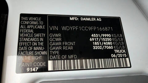 2015 Freightliner Sprinter 3500