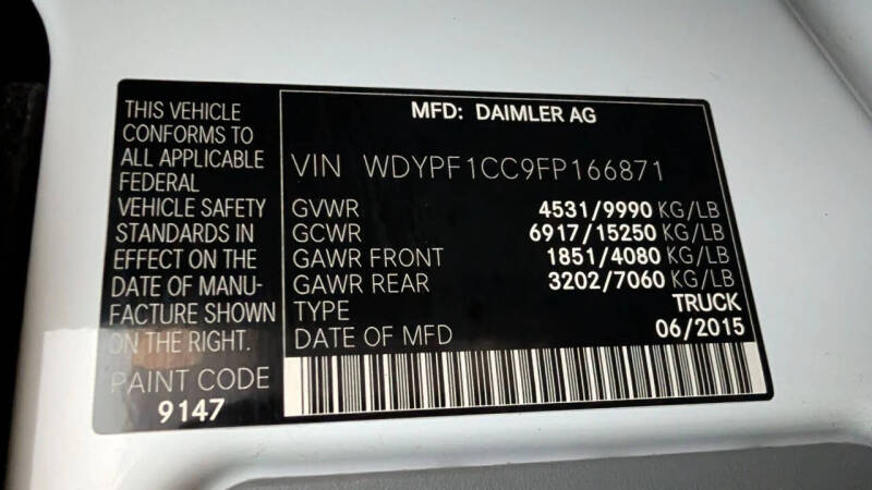 2015 Freightliner Sprinter 3500