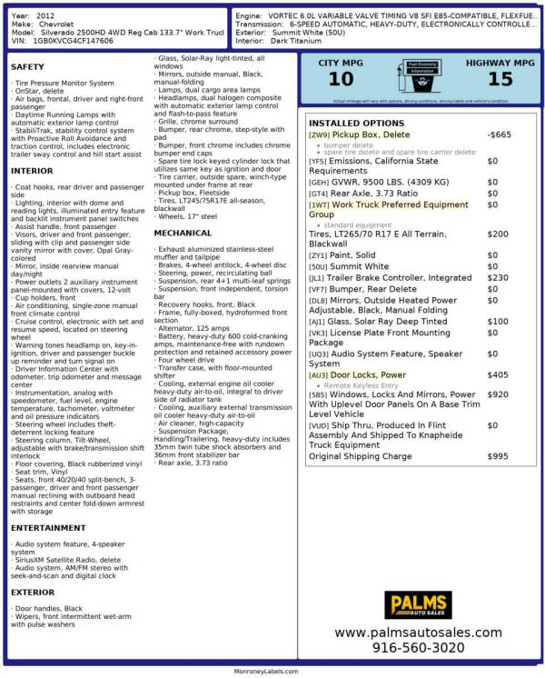2012 Chevrolet Silverado 2500HD Work Truck