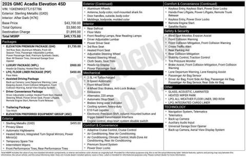 2026 GMC Acadia Elevation