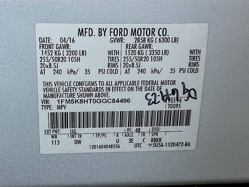 2016 Ford Explorer Platinum