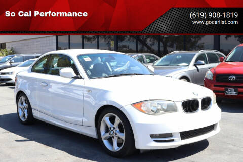 2011 BMW 1 Series for sale at So Cal Performance SD, llc in San Diego CA
