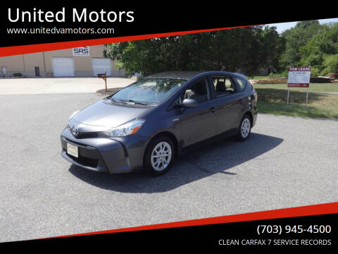 2015 Toyota Prius v for sale at United Motors in Fredericksburg VA