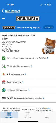 2002 Mercedes-Benz S-Class S 600