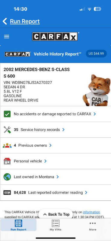 2002 Mercedes-Benz S-Class S 600